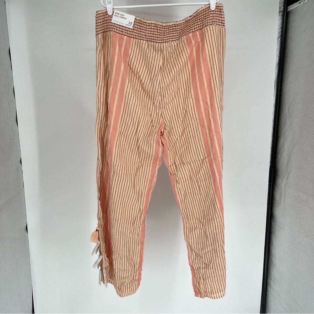 SOFT SURROUNDINGS NWT TALAMANCA WIDE LEG PANTS 1X CREAM CORAL - Picture 3 of 12
